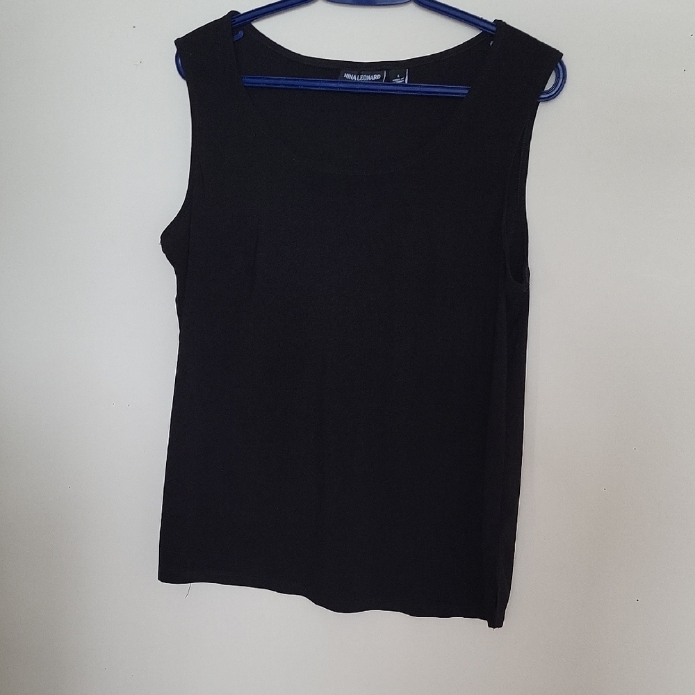 Elegant Black Sleeveless Top by Nina Leonard – Timeless, Chic & Perfect